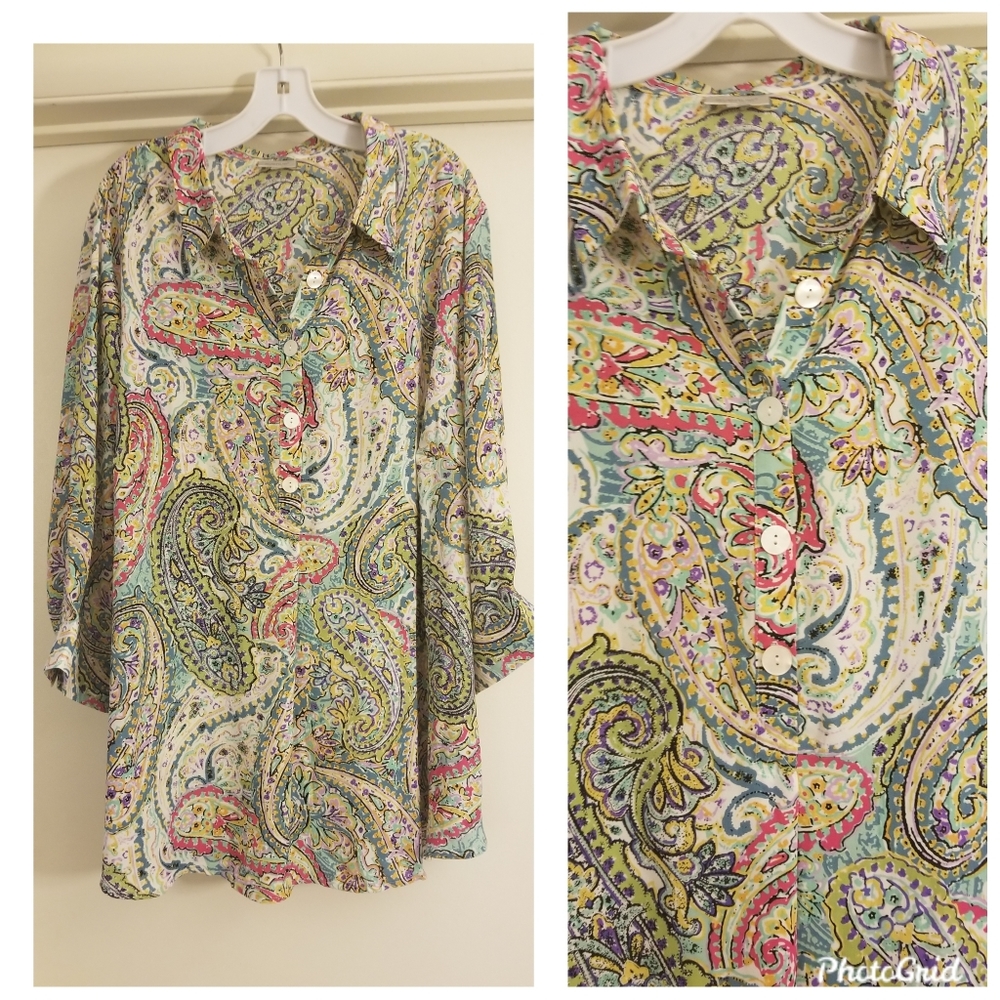 Avenue Paisley Print Tunic (Sz. 26-28)